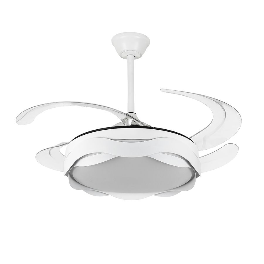 Світлодіодна LED люстра з вентилятором 80W (40W+40W), пультом керування (7943069/48 WH)