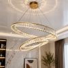 Кришталева LED-люстра 2 кільця 80 см / 60 см золотой корпус 250 Вт Viscount (D8801-600+800 FGD)