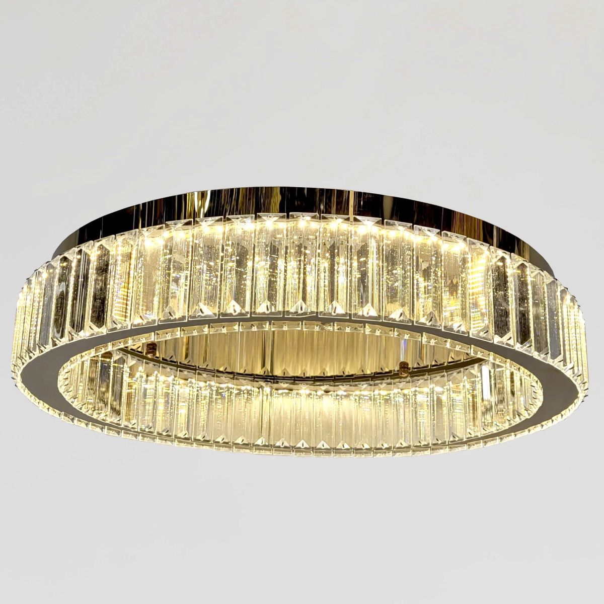 Кришталева LED-люстра 50 см у золотому корпусі (510578/50GD)