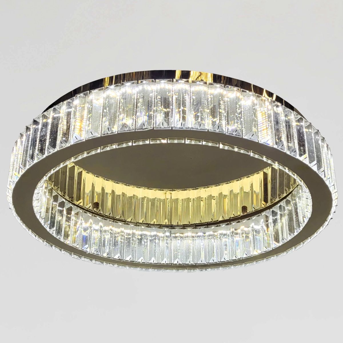 Кришталева LED-люстра 50 см у золотому корпусі (510578/50GD)