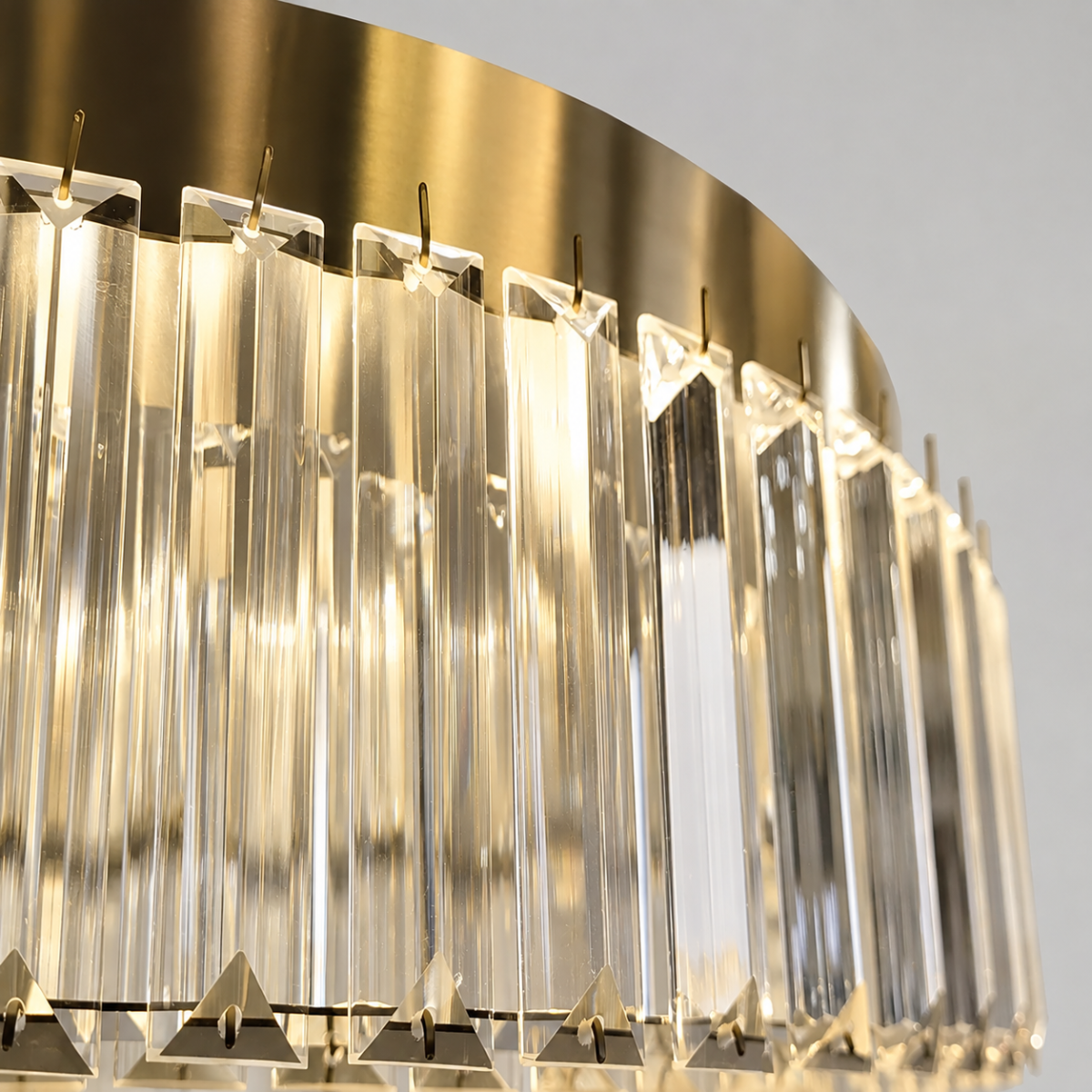 Кришталева LED-люстра 50 см у золотому корпусі (510578/50GD)