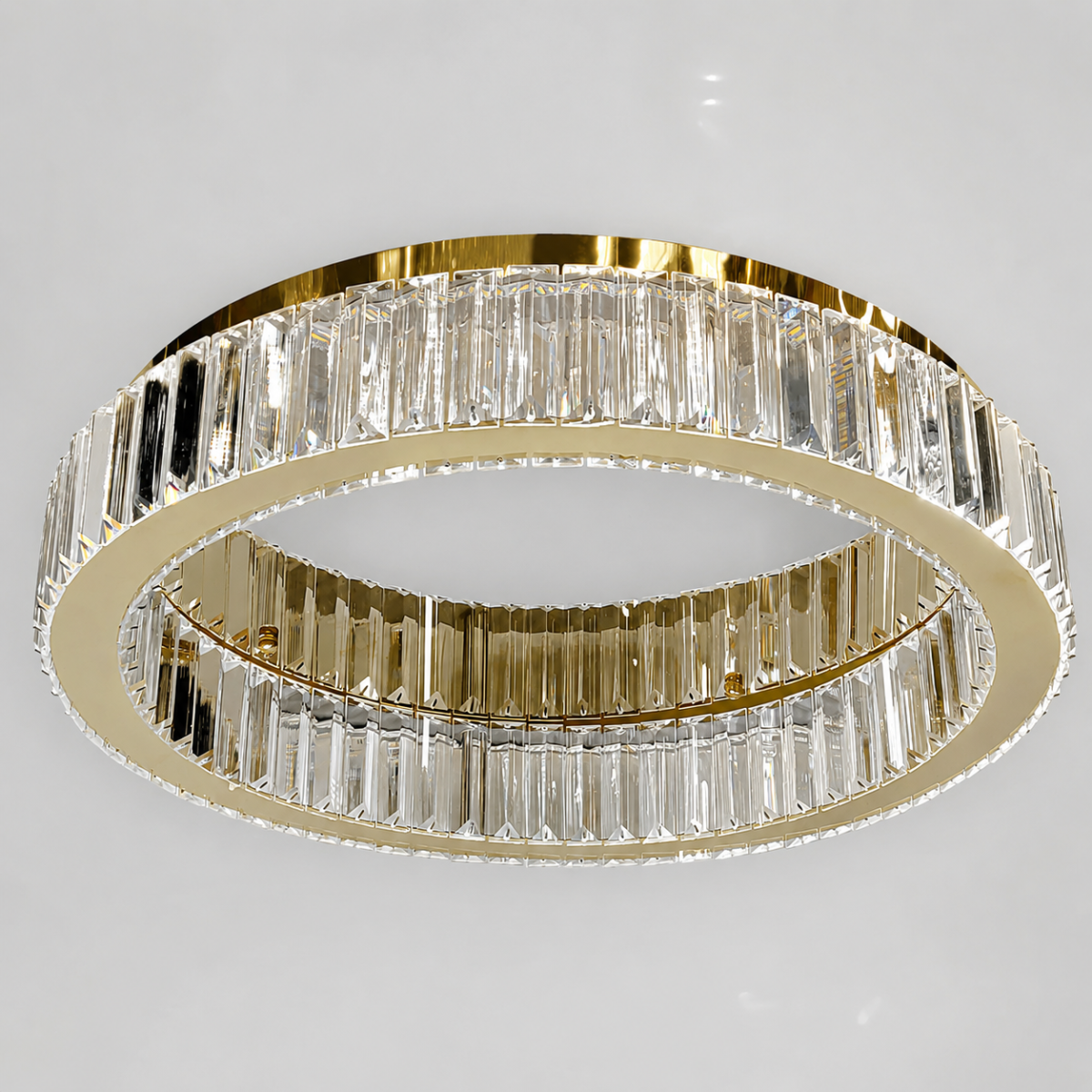 Кришталева LED-люстра 50 см у золотому корпусі (510578/50GD)