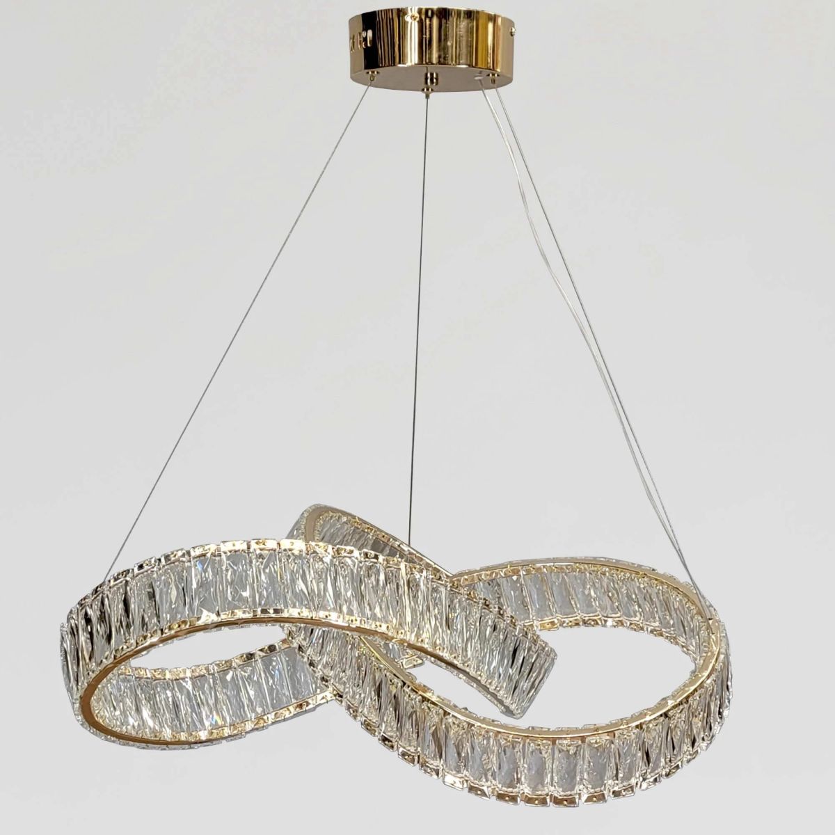 Кришталева Led люстра 60 см у золотому кольорі (536/600GD)