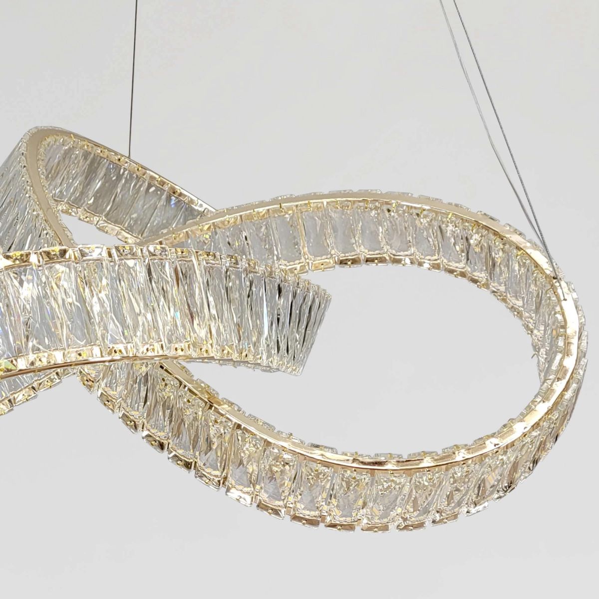 Кришталева Led люстра 60 см у золотому кольорі (536/600GD)