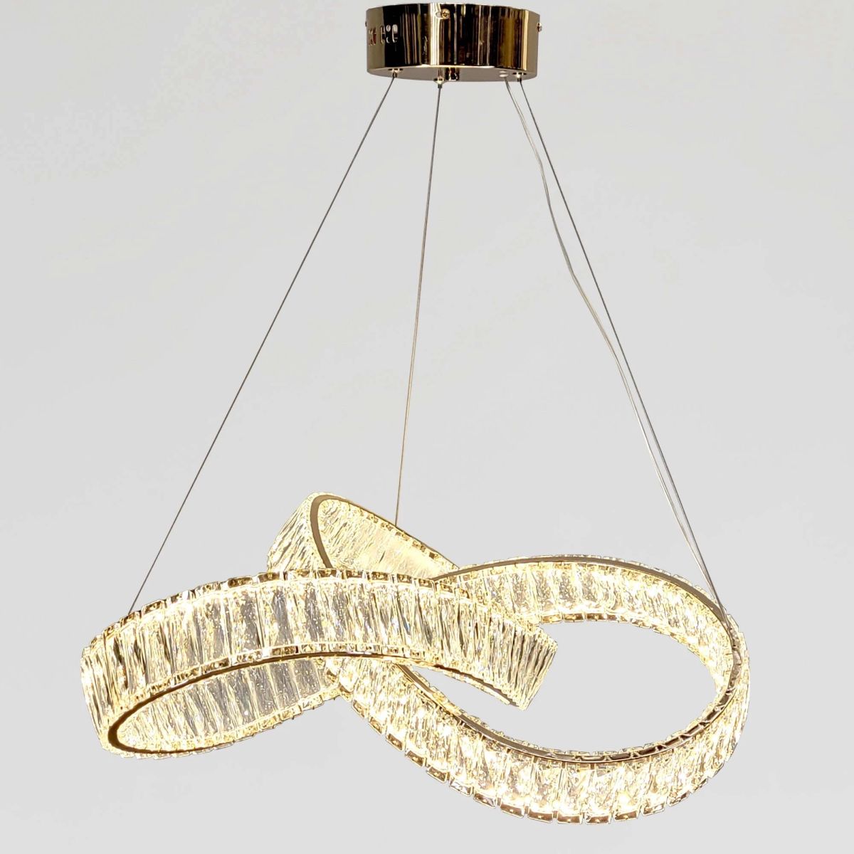 Кришталева Led люстра 60 см у золотому кольорі (536/600GD)