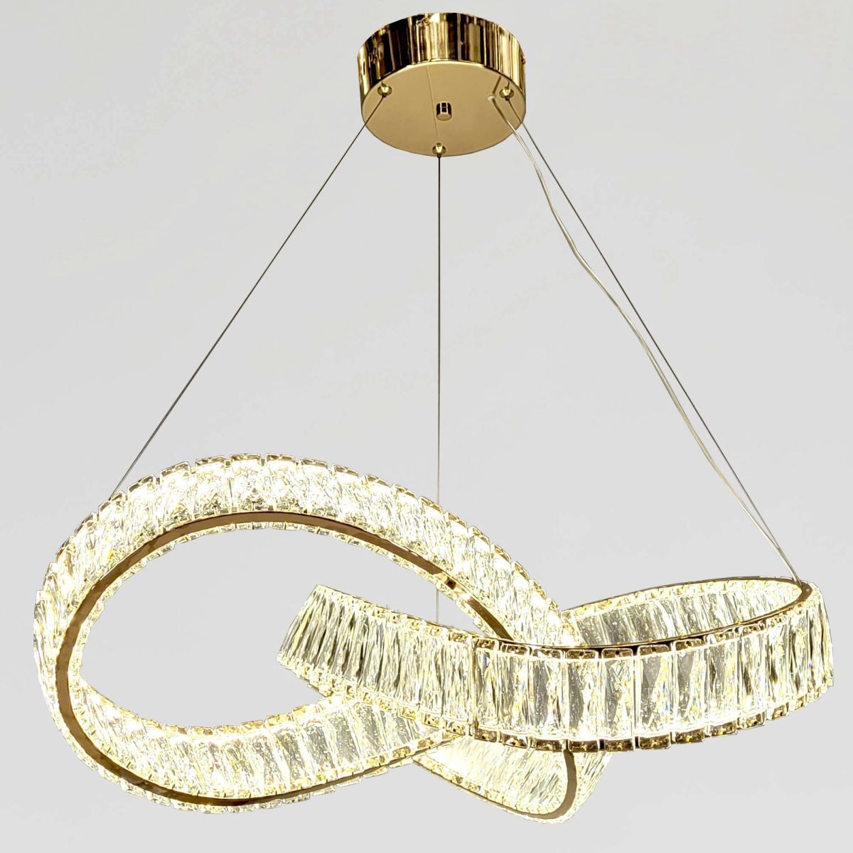 Кришталева Led люстра 60 см у золотому кольорі (536/600GD)