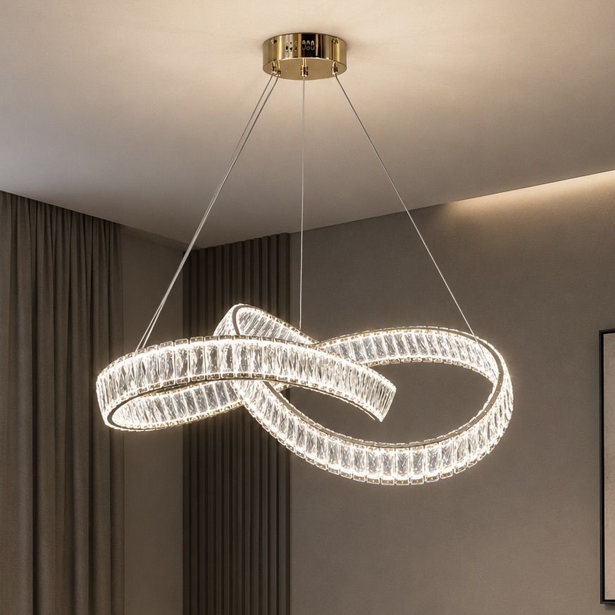 Кришталева Led люстра 60 см у золотому кольорі (536/600GD)