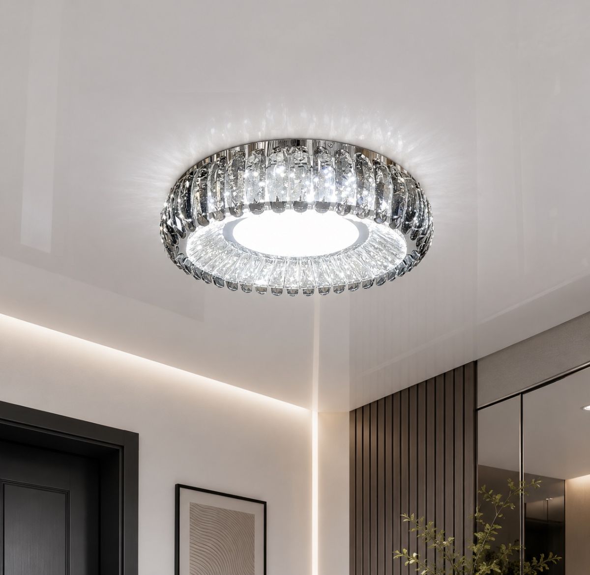 Кришталева стельова LED-люстра 50 см (MT015/500CH (S))