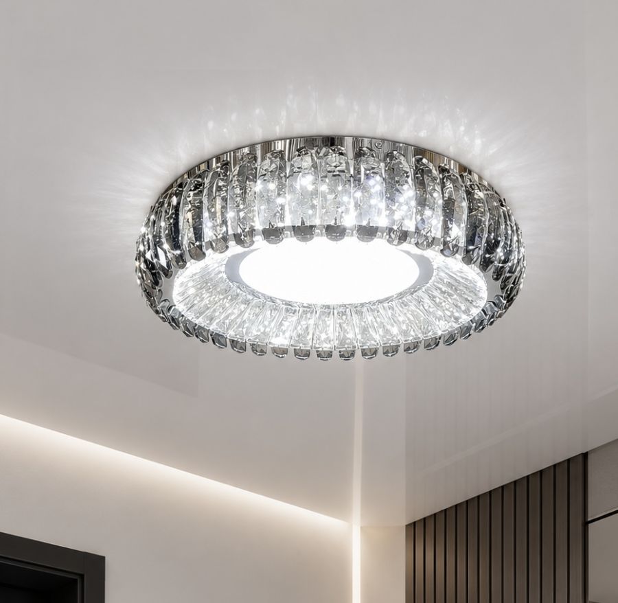 Кришталева стельова LED-люстра 50 см (MT015/500CH (S))