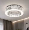 Кришталева стельова LED люстра до 18м² кругле срібло  50 см (510578/50CH)