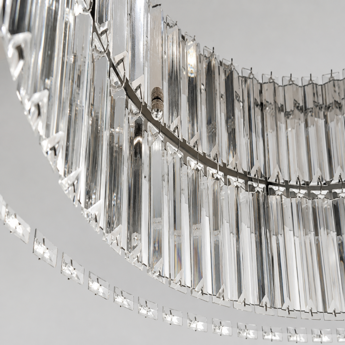 Кришталева стельова LED люстра до 18м² кругле срібло  50 см (510578/50CH)