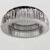 Кришталева стельова LED люстра до 18м² кругле срібло  50 см (510578/50CH)