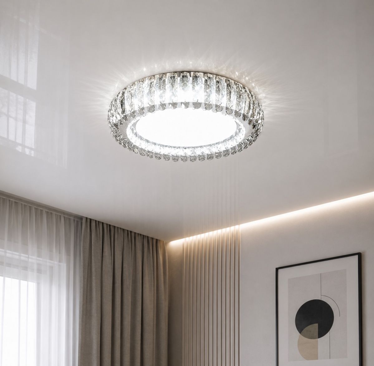 Кришталева стельова LED-люстра 50 см (MT006/500CH (S))