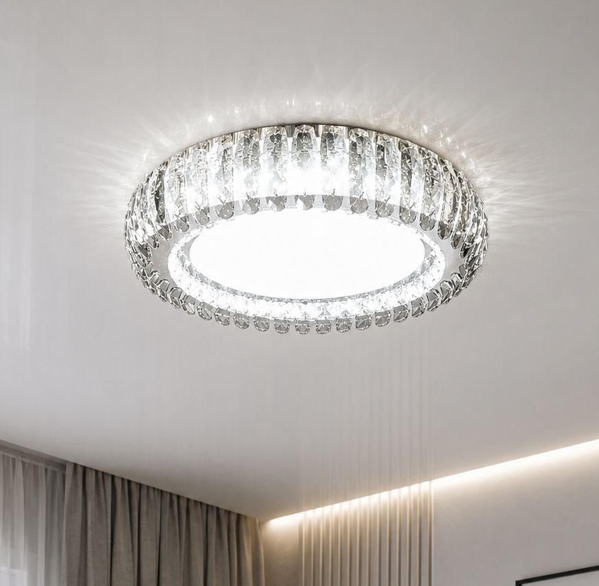 Кришталева стельова LED-люстра 50 см (MT006/500CH (S))