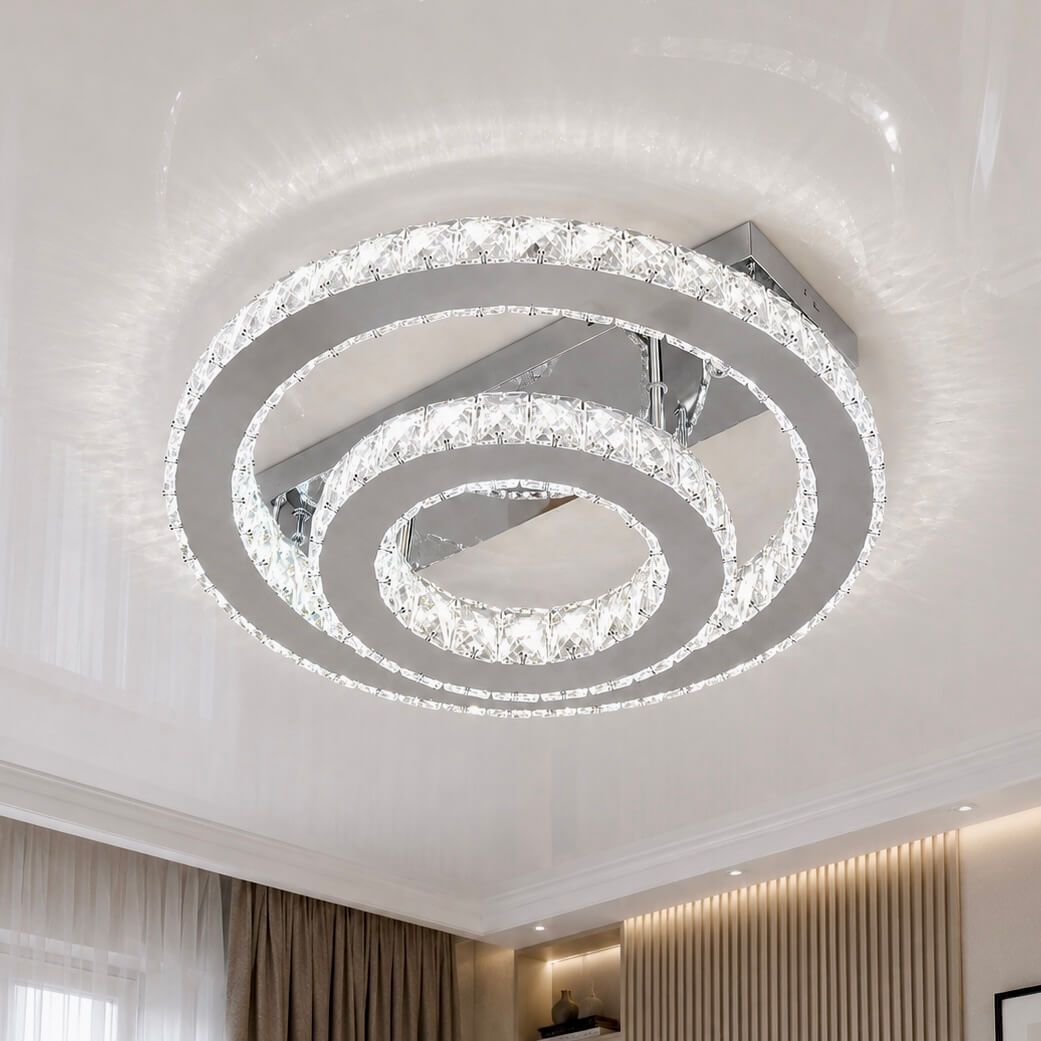 Кришталева світлодіодна LED-люстра 60W до 15 м² з пультом (7708-2D Hr)