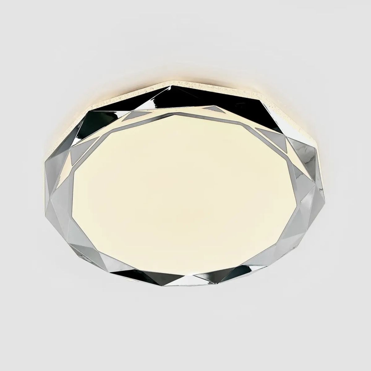 Кругла LED люстра 72W для кімнати до 18 м² біло-срібна (LEGEND)