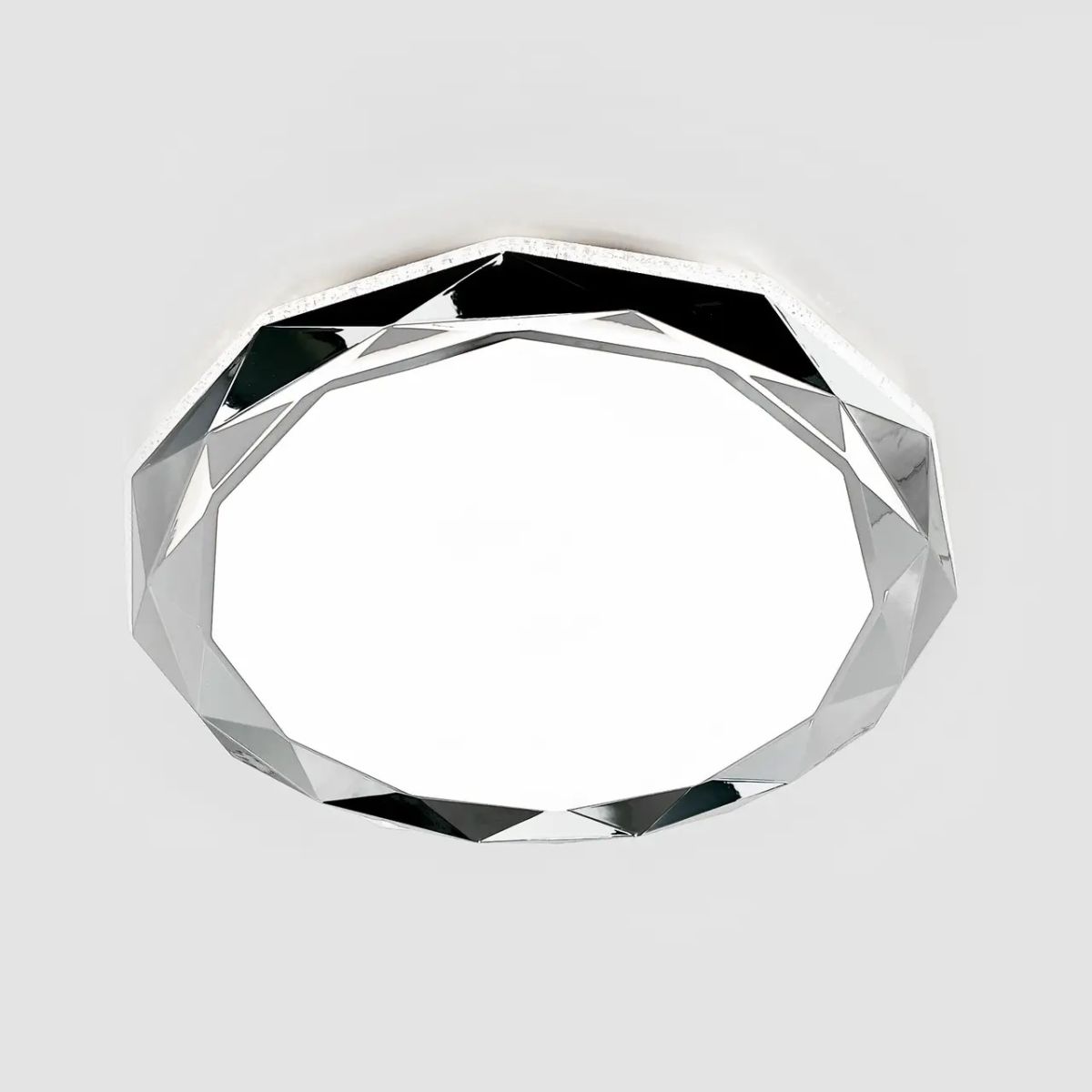 Кругла LED люстра 72W для кімнати до 18 м² біло-срібна (LEGEND)