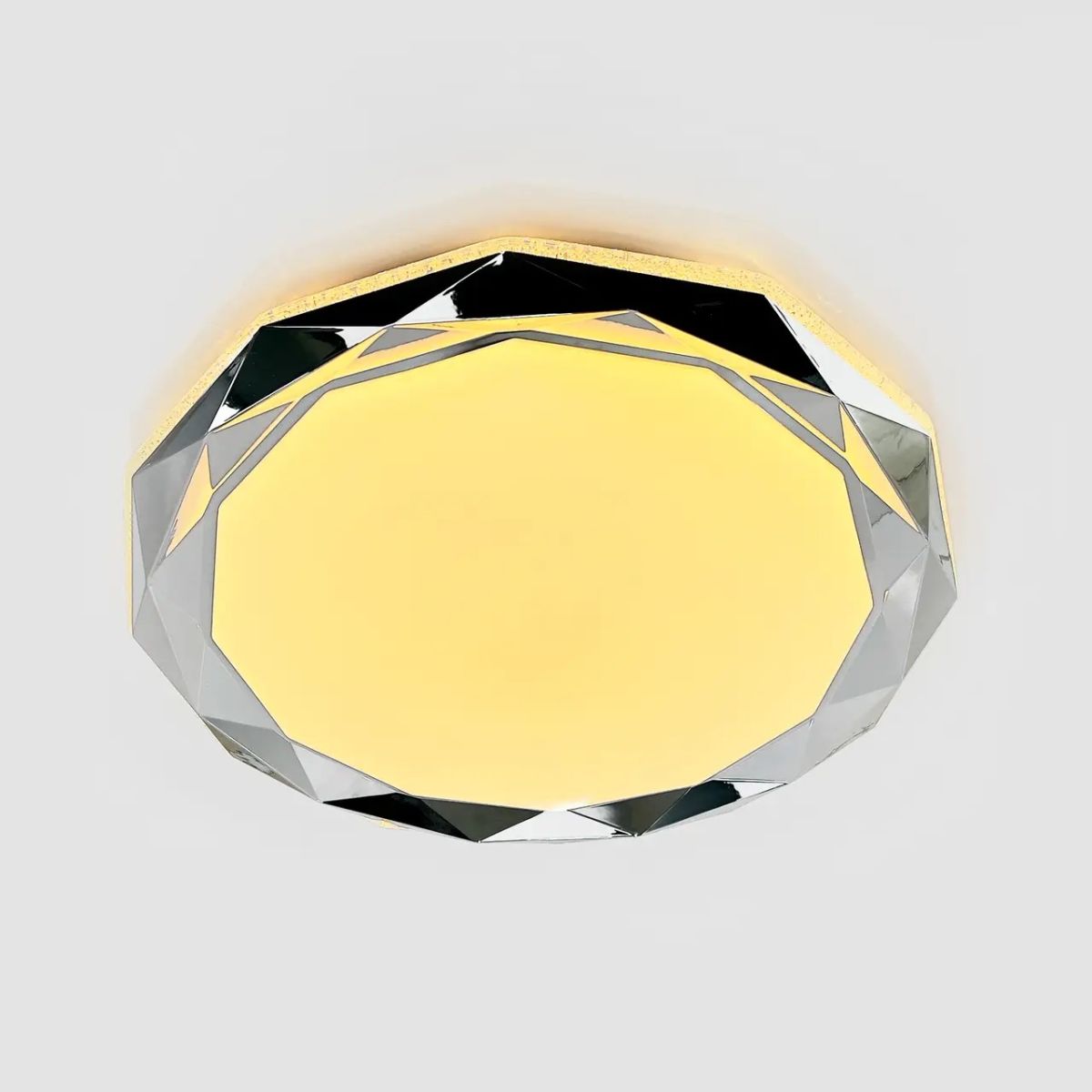 Кругла LED люстра 72W для кімнати до 18 м² біло-срібна (LEGEND)