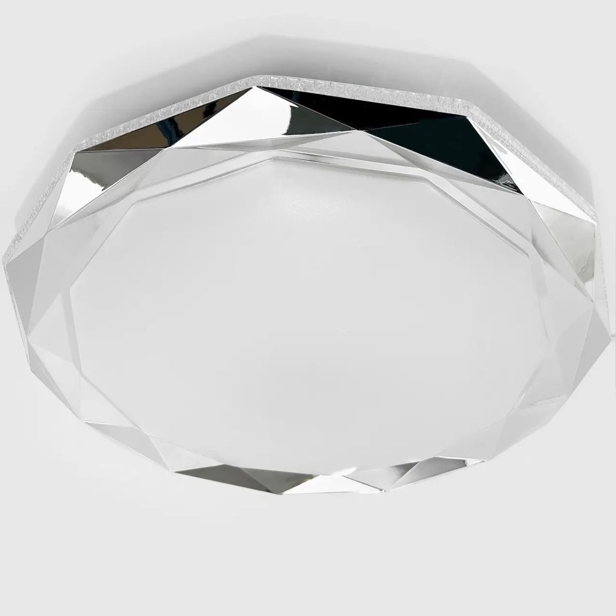 Кругла LED люстра 72W для кімнати до 18 м² біло-срібна (LEGEND)