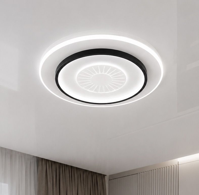 Кругла стельова LED-люстра з пультом (SY-16079/500 BK+WH, 96 Вт, Чорний/Білий)