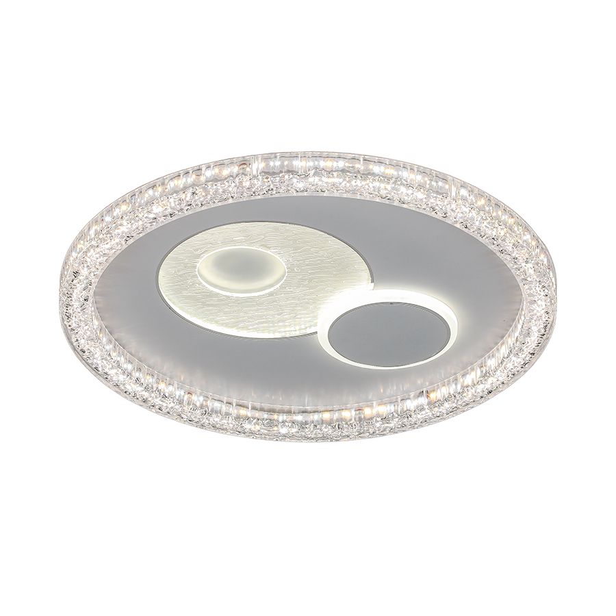 Біла кругла LED люстра 70W з перемиканням режимів до 18м² (7875154A WH)