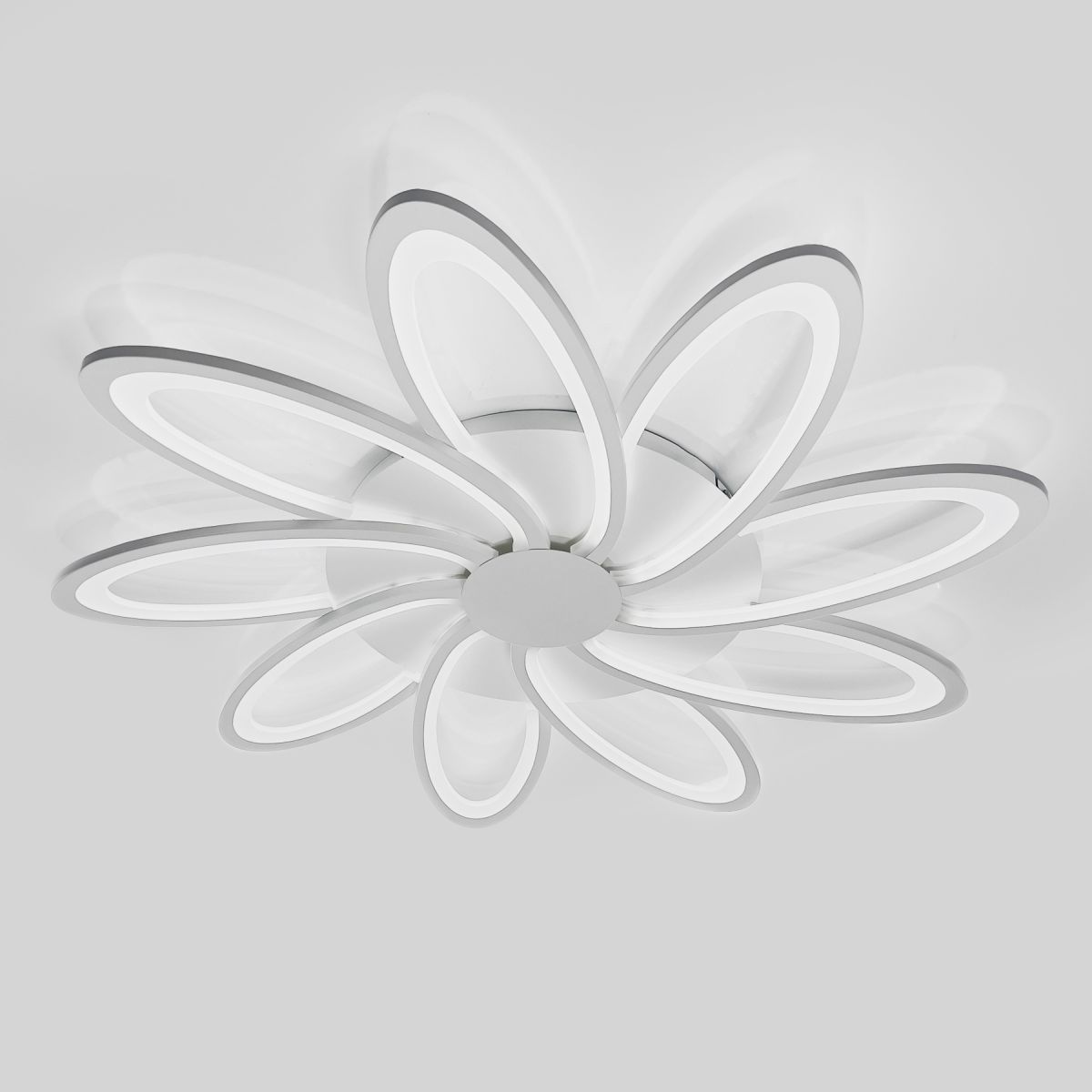 Стельова Led люстра білого кольору до 30м² у формі квітки Fiore di Luce Lorena (LORENA 198W)