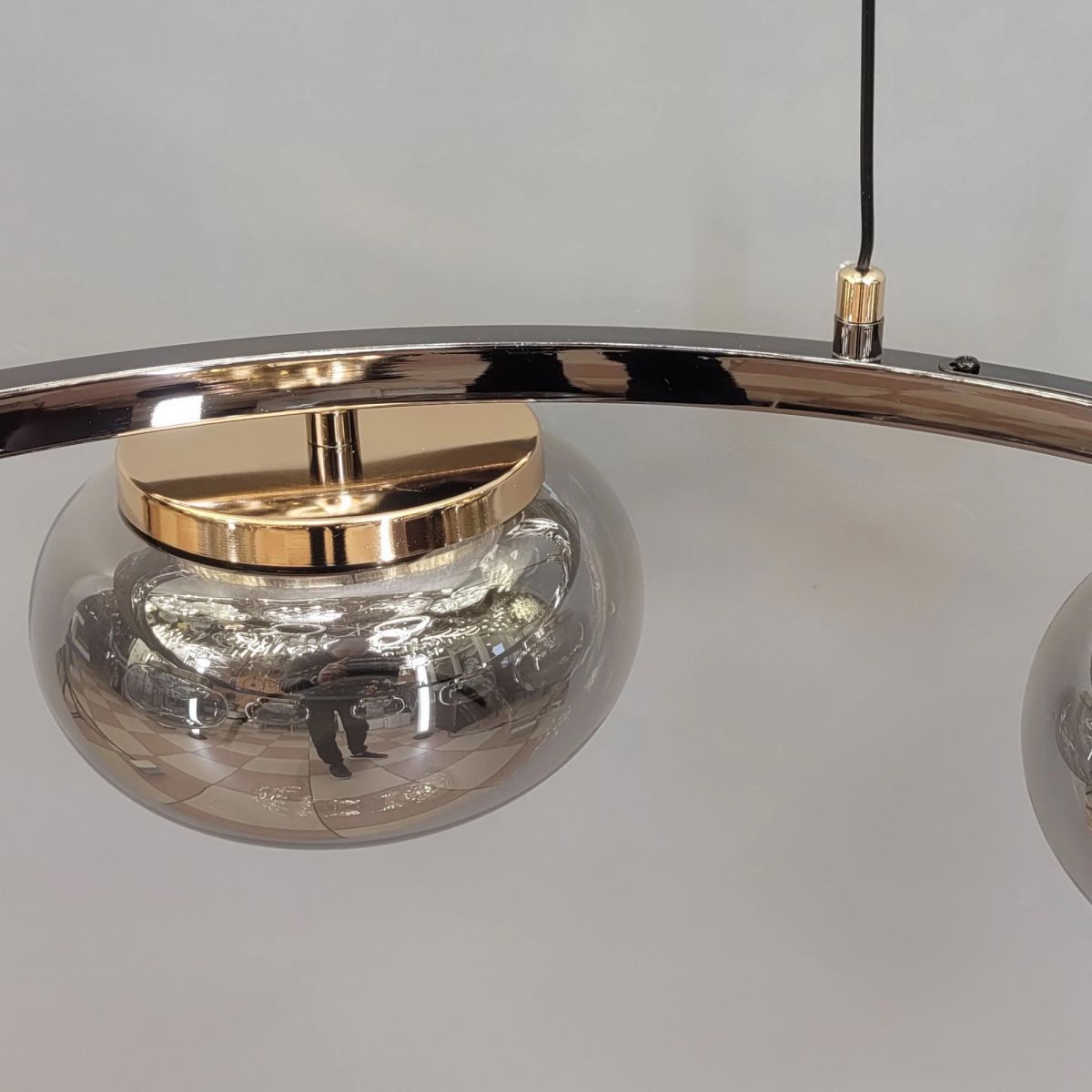 Сучасна підвісна кругла LED-люстра Графітове скло (LQ7125-6)