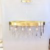 Розкішна кришталева люстра на 10 ламп кольр латуні "Crystal Cascade Oval Gold" (P809/800L Gd)
