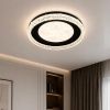Чорно-біла кругла LED люстра 60W з ефектом кристала (7871090 BK)