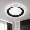 Чорно-біла кругла LED люстра 60W з ефектом кристала (7871090 BK)