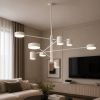 Біла світлодіодна Led люстра Супутник 120W на 8 елементів світла до 18 м² (D302-8WH)