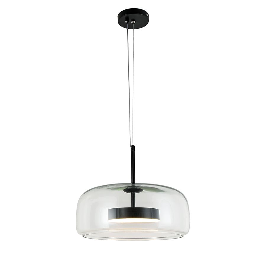Світлодіодний підвісний Led світильник 9W "Art Glass Cylinder Clear"(909XL158-1 BK+CL)