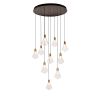 Каскадна люстра під 10 ламп G9 прозрачный плафон чорна основа "Meteor Shower Bronze" (999103F-10 AB+CL)