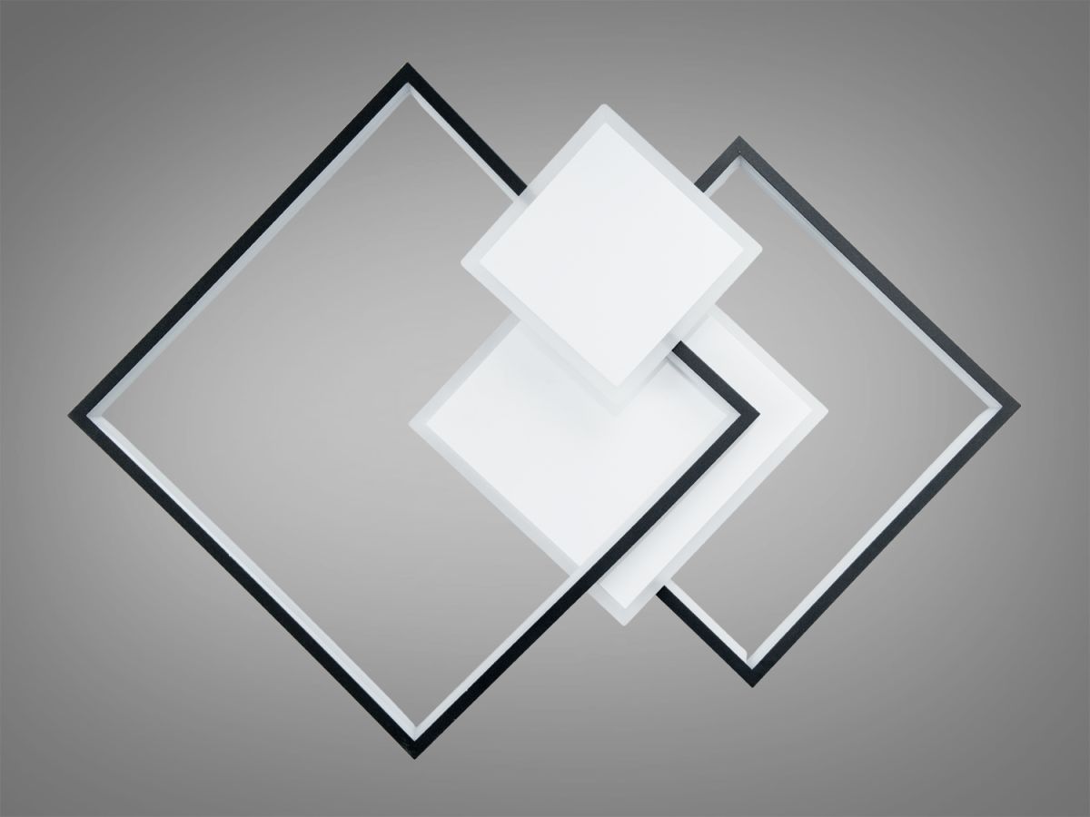 Геометрична LED люстра до 16м² "Quadra Duo" у чорно-білому корпусі  (MX2250-2WH+BK)