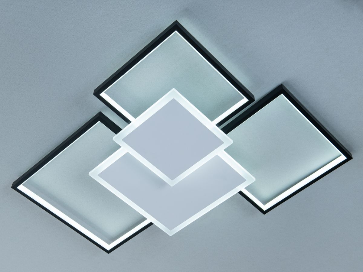 Геометрична LED люстра до 20м² "Quadra Duo" у чорно-білому корпусі 100 Wt (MX2250/3WH+BK)
