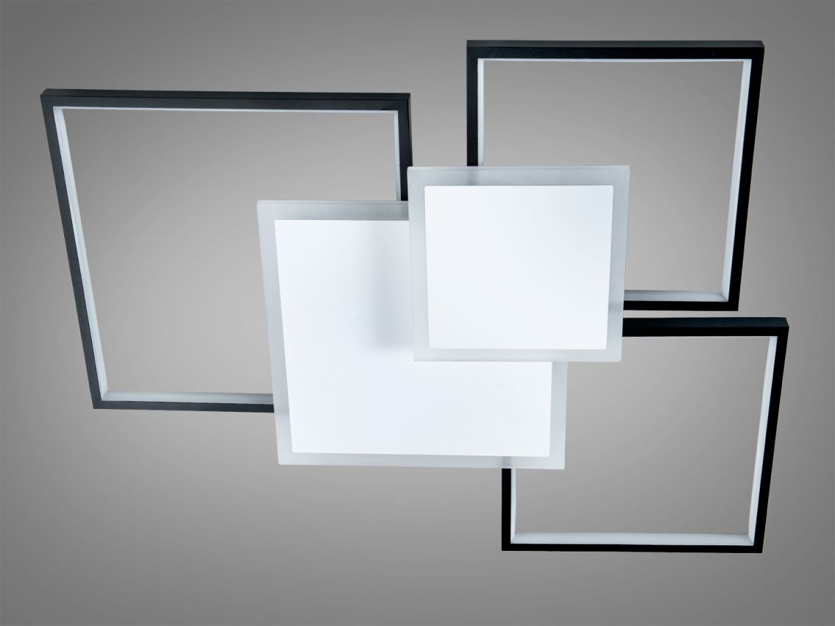 Геометрична LED люстра до 20м² "Quadra Duo" у чорно-білому корпусі 100 Wt (MX2250/3WH+BK)