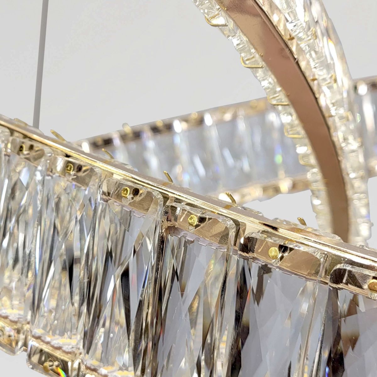 Кришталева Led люстра 80 см у золотому кольорі (536/800GD)