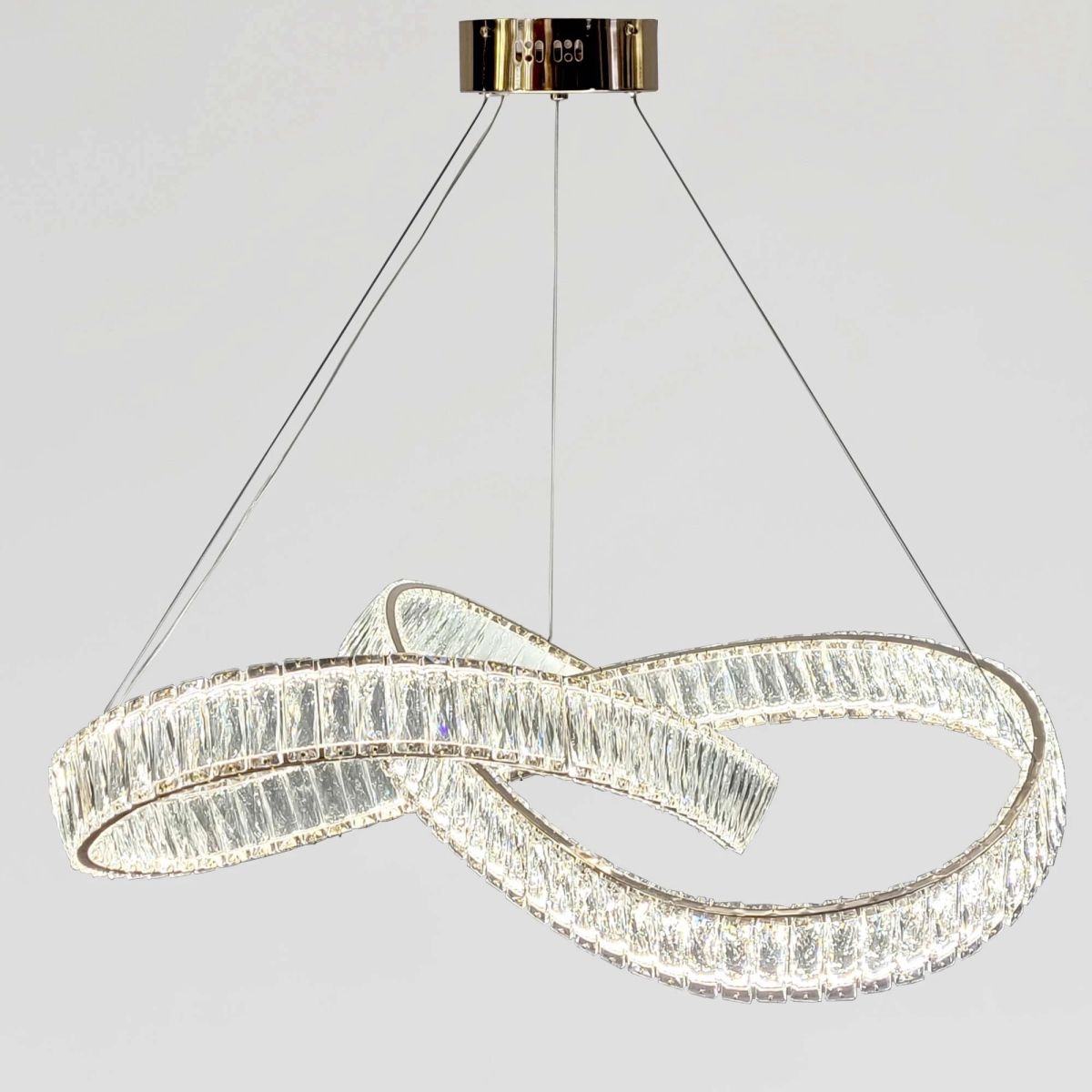 Кришталева Led люстра 80 см у золотому кольорі (536/800GD)
