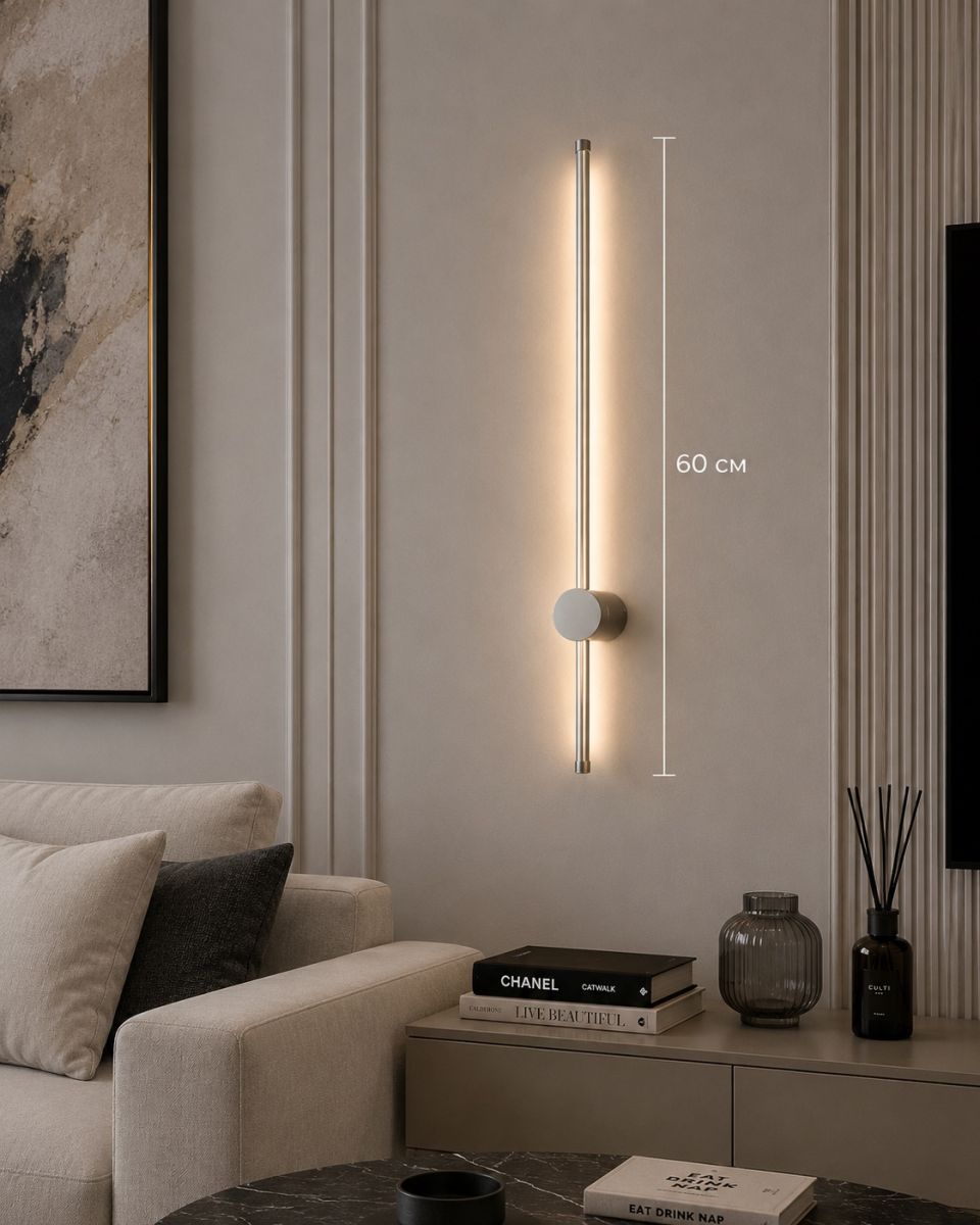 Настінний LED-світильник бра 60 см срібного кольору (786W8002 (600) SL)