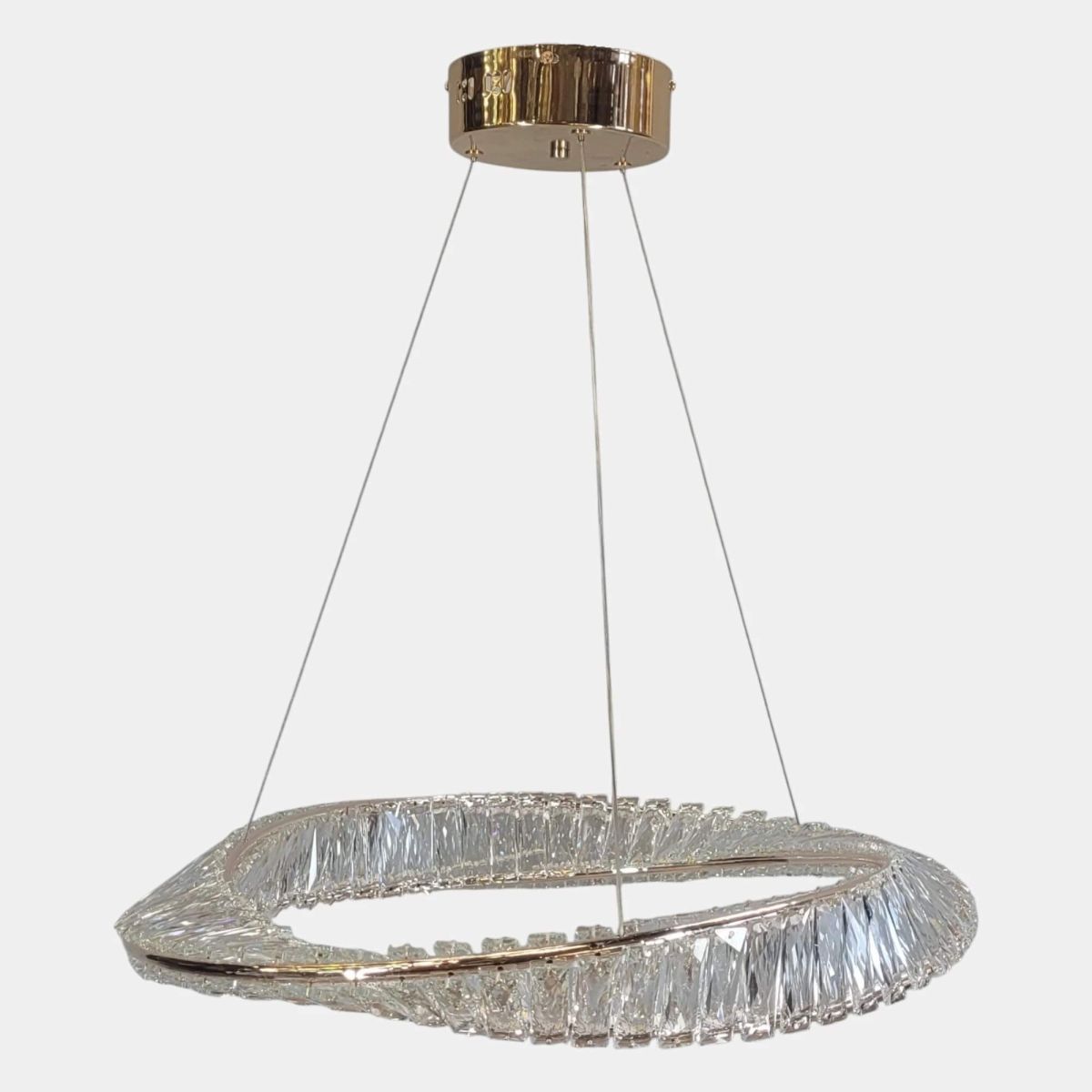 Золота Led люстра 76W з пультом керування та регулюванням яскравості Golden Halo Smart (P625/600GD)