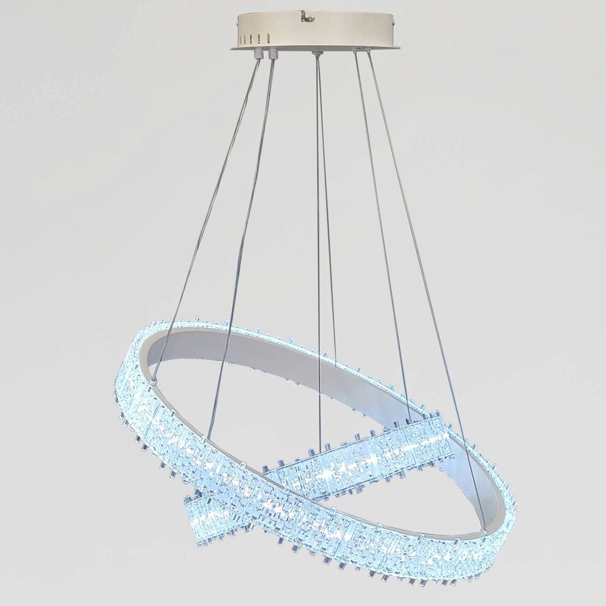 Підвісна LED-люстра з 2 кілець у білому кольорі (WG5129/60+40WH)