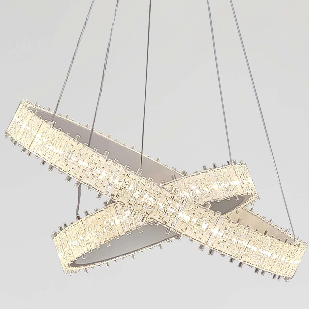 Підвісна LED-люстра з 2 кілець у білому кольорі (WG5129/60+40WH)