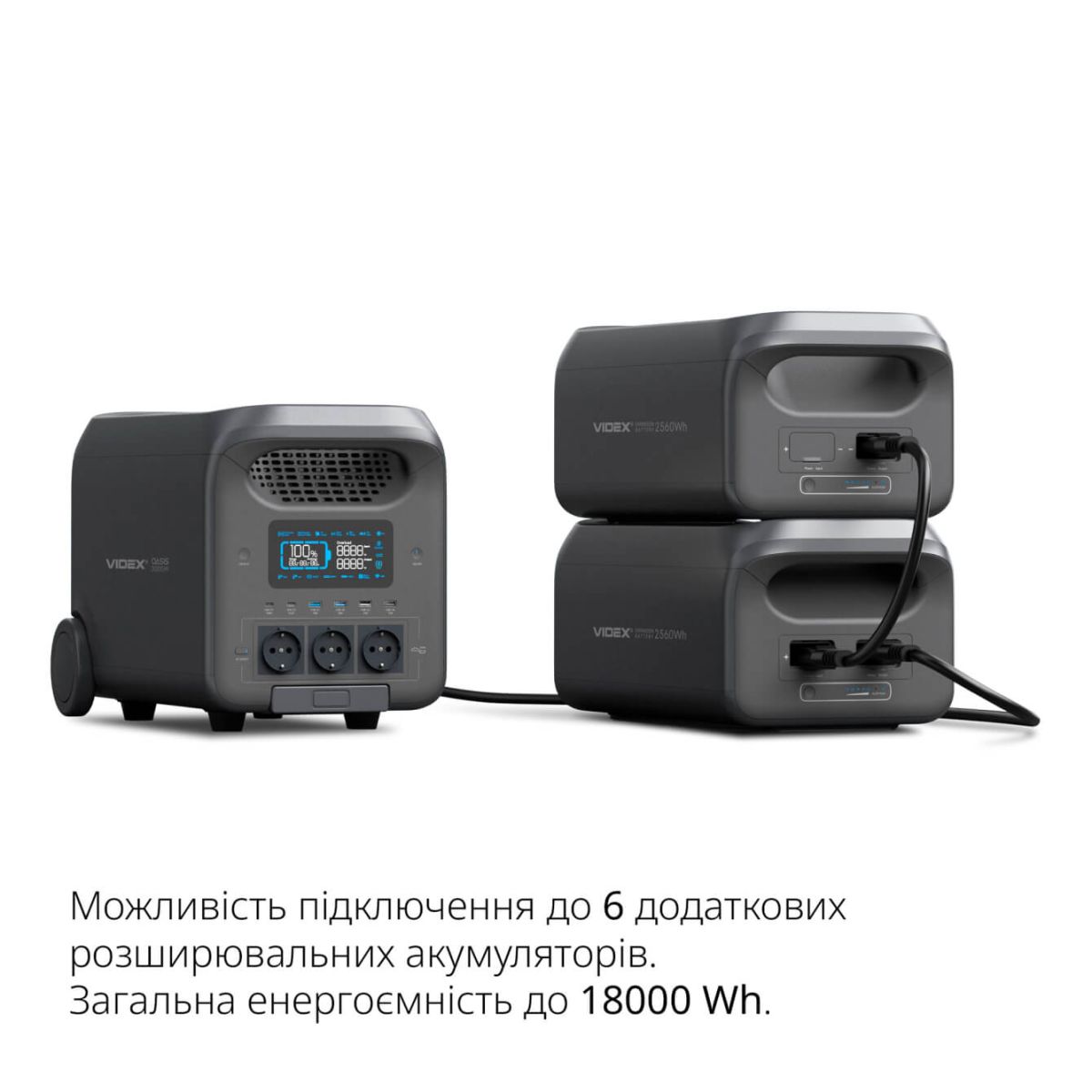 Портативна зарядна станція 3000W 2560Wh VIDEX OASIS (VPS-SG1-3KW)