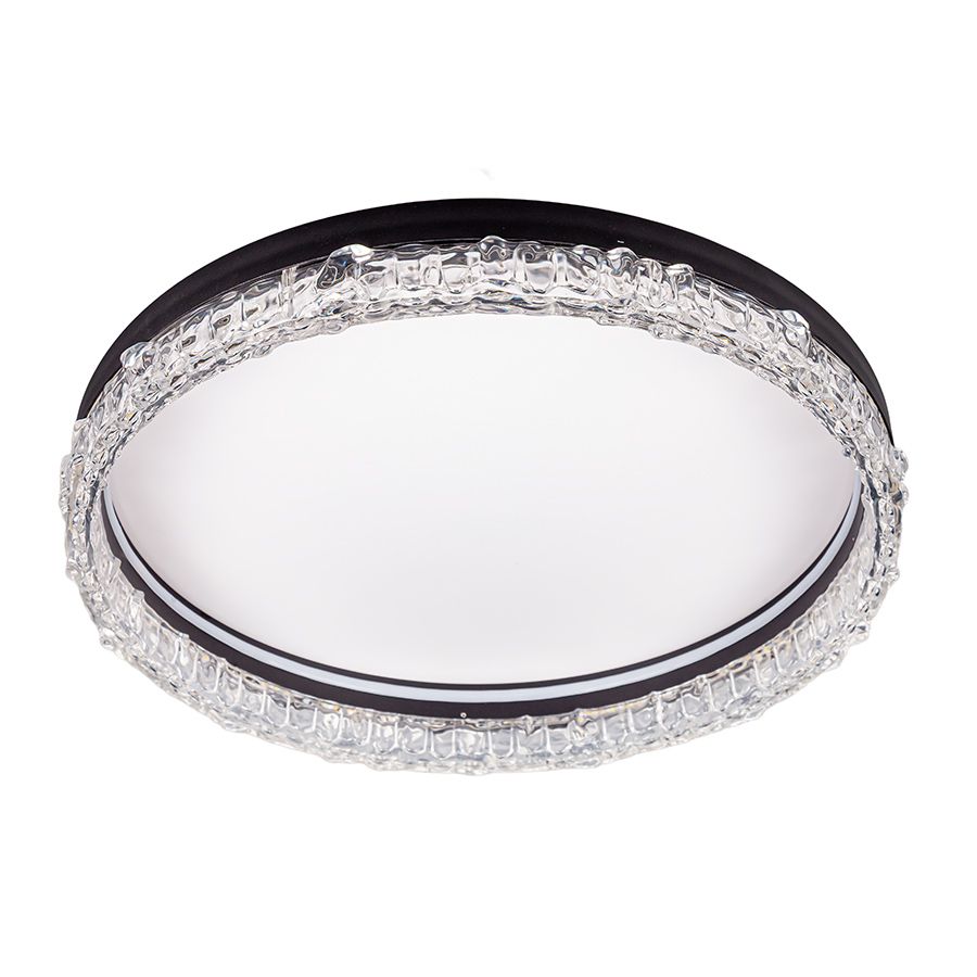 Чорно-біла кругла LED люстра 70W для кімнати до 18 м² (7871079 BK)