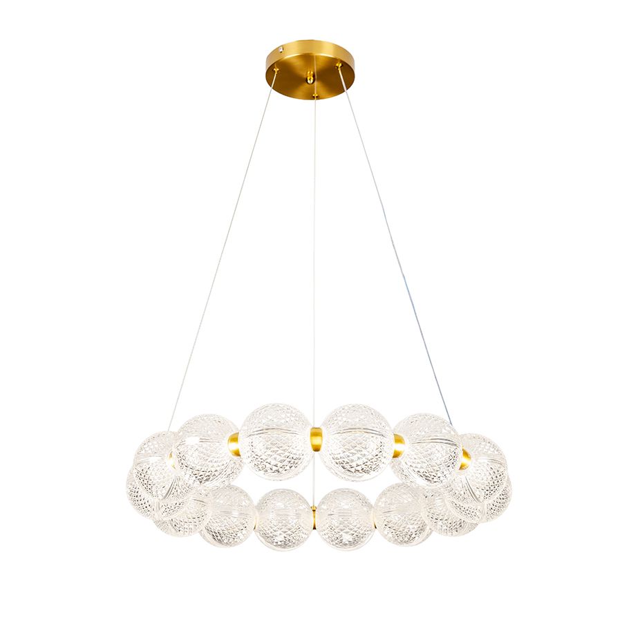 Підвісна скляна Led люстра 56см золото до 15м² (7841030-15 led (600) AB)