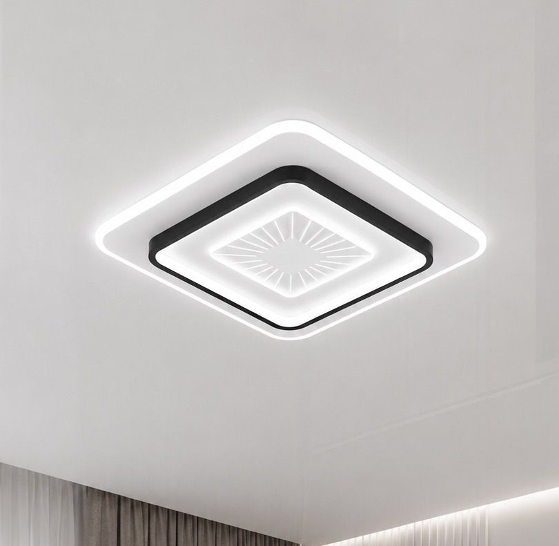 Стельова LED-люстра до 18м² з пультом 118 Вт Чорний/Білий (SY-16080/500 BK+WH)