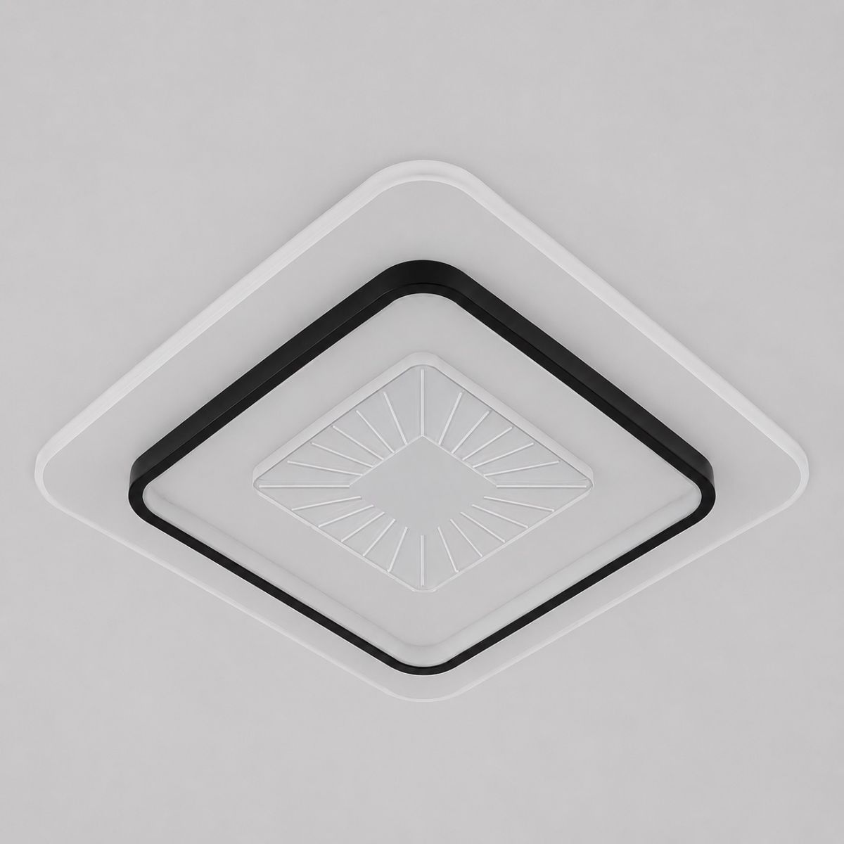 Стельова LED-люстра до 18м² з пультом 118 Вт Чорний/Білий (SY-16080/500 BK+WH)
