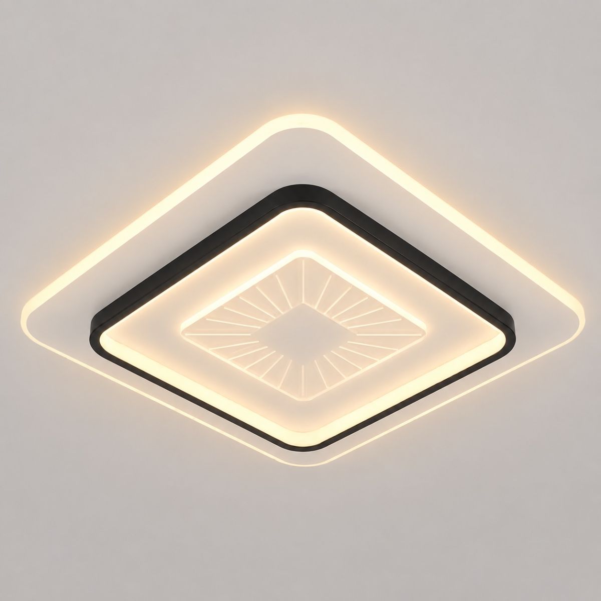 Стельова LED-люстра до 18м² з пультом 118 Вт Чорний/Білий (SY-16080/500 BK+WH)