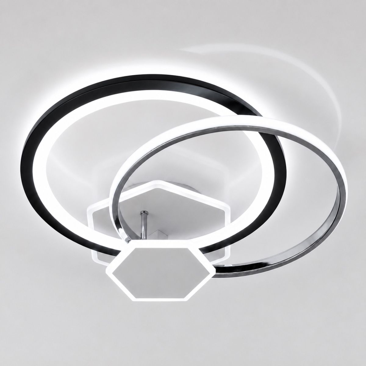 Стельова LED-люстра до 20м² з пультом 120 Вт ( Білий/Чорний/Хром) P5-YH467