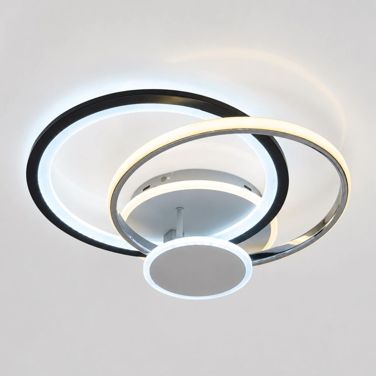 Стельова LED-люстра до 20м² з пультом 120 Вт (Білий/Чорний/Хром) P5-YH469